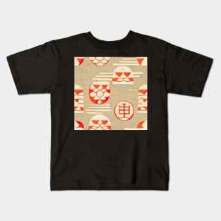 Orange paper pattern art 24 regular grid Kids T-Shirt